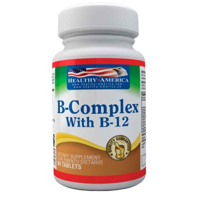 B-Complex Con Vitamina B-12-Healthy America-90Tab.