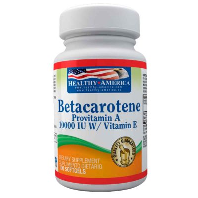 Betacaroteno (Provitamina A) 10000 IU Con Vitamina E x 100 Softgels