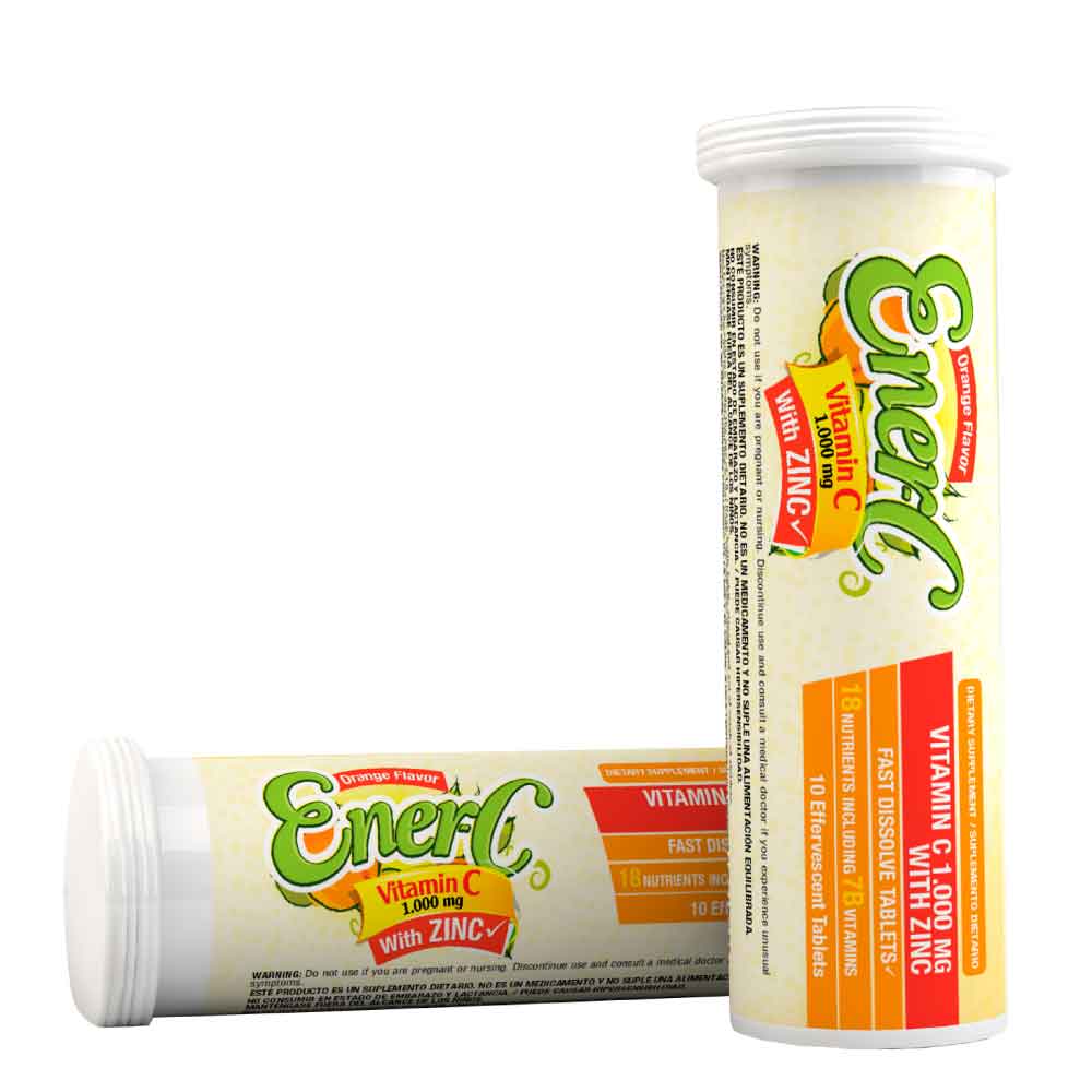 Ener-C(Vitamina C con Zinc)1000mg.X10tabs.-Healthy America-