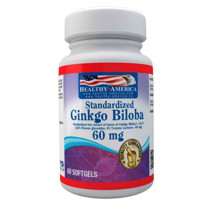 Ginkgo Biloba(Standardized) 60mgX60SoftGels-Healthy America-