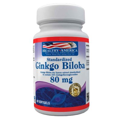 Ginkgo Biloba(Standardized) 80mgX90SoftGels-Healthy America-