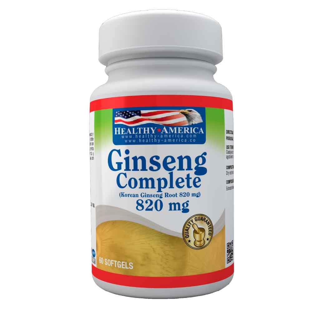 Ginseng Complete(Ginseng Completo)820mgX60Softgels Healthy America